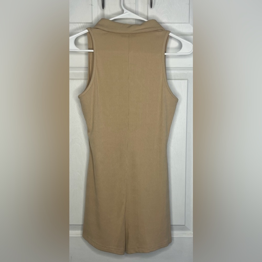 SHEIN Button Up Front Rib-Knit Romper - Picture 7 of 7